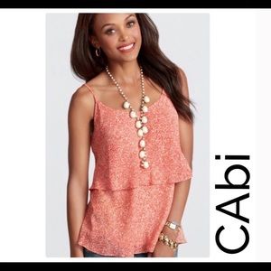 CAbi style 339 paprika/tan tiered cami M
